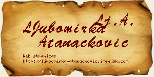 LJubomirka Atanacković vizit kartica